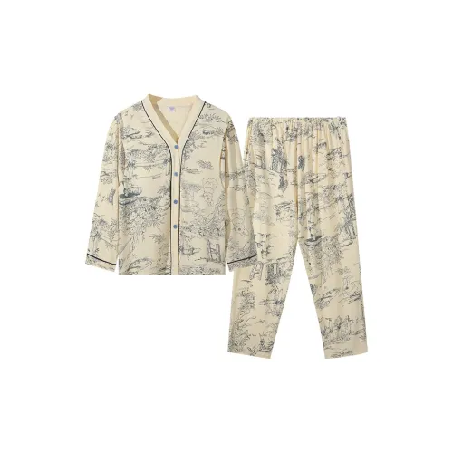 Ordifen Экрю Женские Пижамные Комплекты