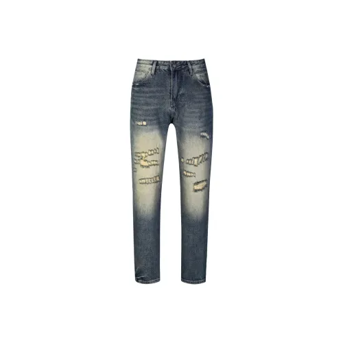 MEXISHION Винтажные синие унисекс джинсы