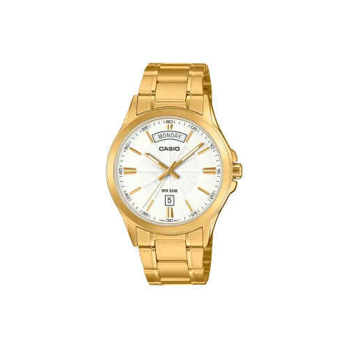 CASIO г Shock Collection Кварцевый механизм Нержавеющая сталь Ion Покрытый ремешок Часы Унисекс Белый циферблат