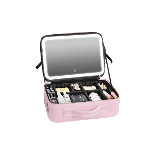 OMGD LED освещенный кейс для макияжа с зеркалом батарейка портативный большая емкость коробка для хранения портативный