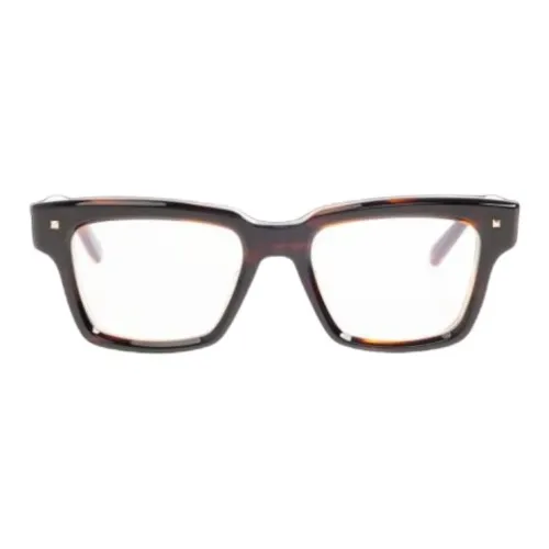 Valentino Ацетат Прямоугольные Солнцезащитные очки Унисекс Коричневый