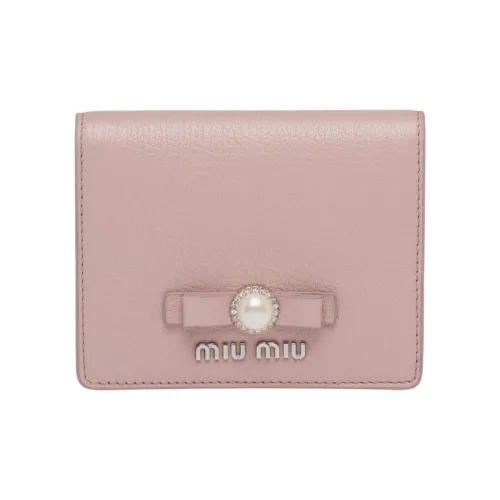 MIU MIU Sheepskin Wallet Women's Pink