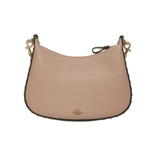 Valentino Rockstud Сумка-хобо из коровьей кожи маленькая женская розовая