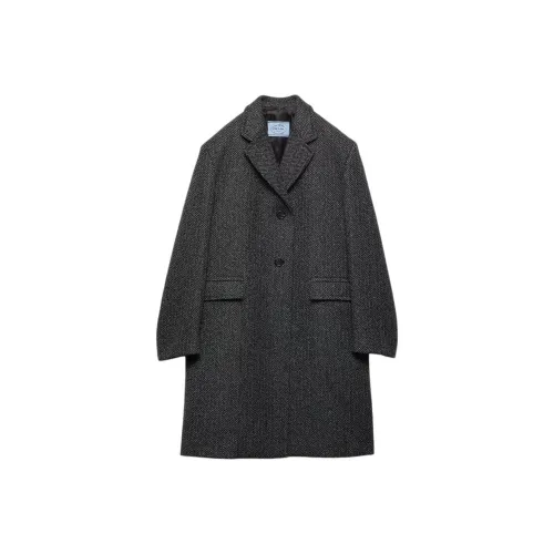 PRADA Женское пальто угольно-серого цвета