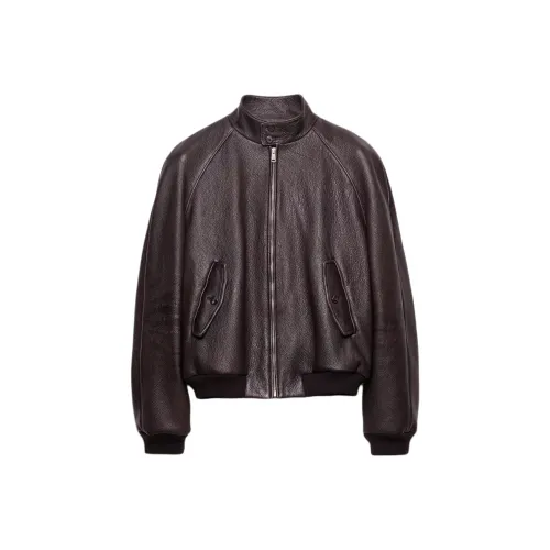 PRADA Мужские куртки темно-коричневого цвета