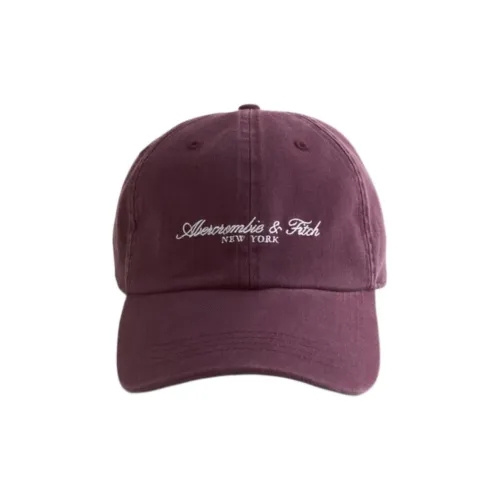 Abercrombie＆Fitch Хлопковые кепки унисекс бордового цвета