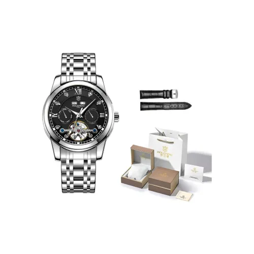 ROLENDO R Tide Play Series Автоматический Механический Механизм Нержавеющая Сталь Ремешок Часы Мужские Черный Циферблат