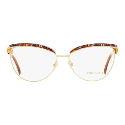 EMILIO PUCCI Металл Овал Оправы для очков Женские Золото