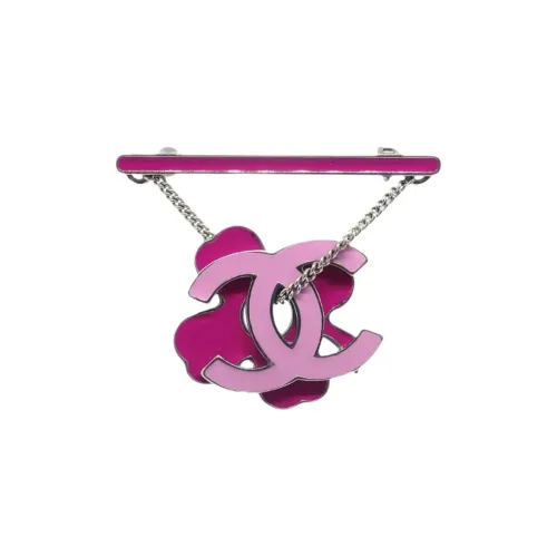 CHANEL Серебряный Покрытый Броши Унисекс Розовый