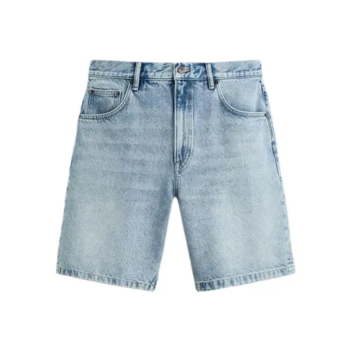 ZARA Light Blue Men's Denim Shorts ZARA Светло-синие мужские джинсовые шорты