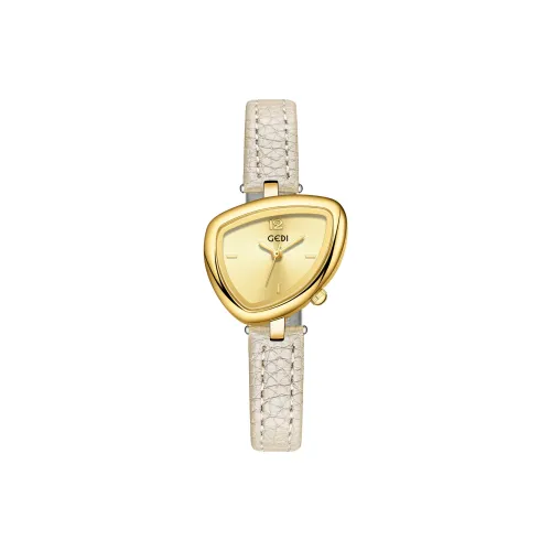 GEDI Кварцевый механизм искусственная кожа ремешок женские часы черный циферблат