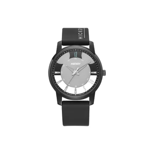 Disney Mickey Series Кварцевый механизм Силиконовый ремешок Часы Унисекс Циферблат с черепом