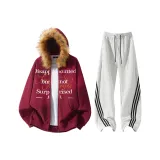 Бургунди + Белый Фотиния Серый Брюки