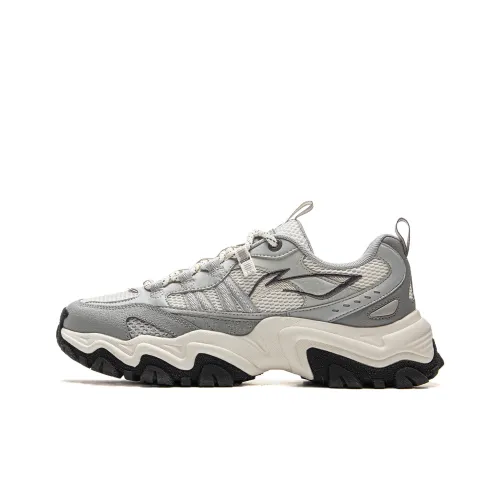 LINING Shan Xing Амортизация Сопротивление Сгибанию Устойчивость к Износу Низкая Поддержка Низкий Топ Повседневный Мужской Серый Белый