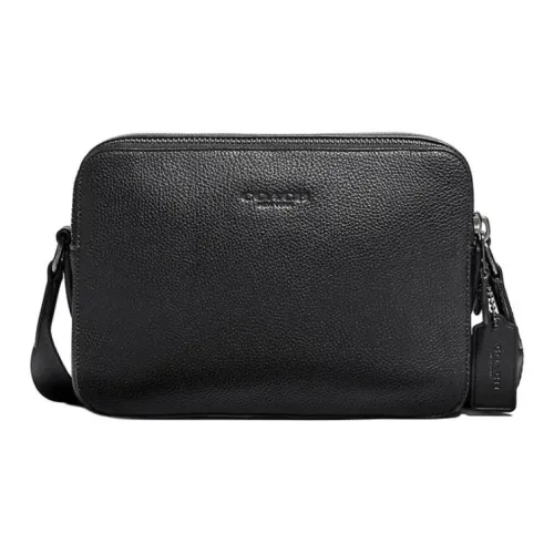 COACH Charter Коровья кожа Сумка через плечо Средняя Унисекс Медно-черный Черный