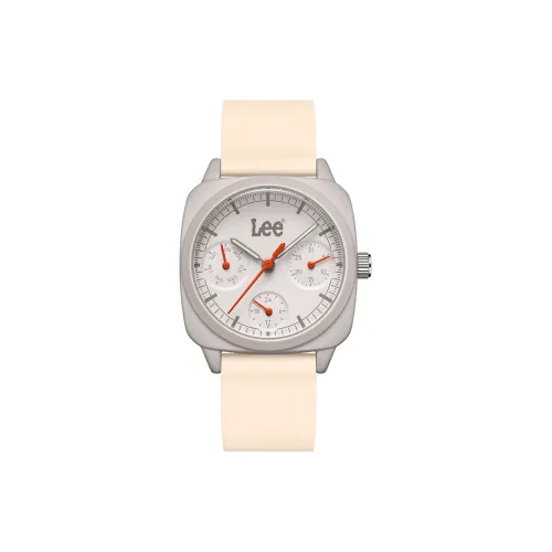 Lee совместный модель Shiny Colors Collection Наручные часы Кварцевый механизм Силиконовый ремешок Белый циферблат Женские часы