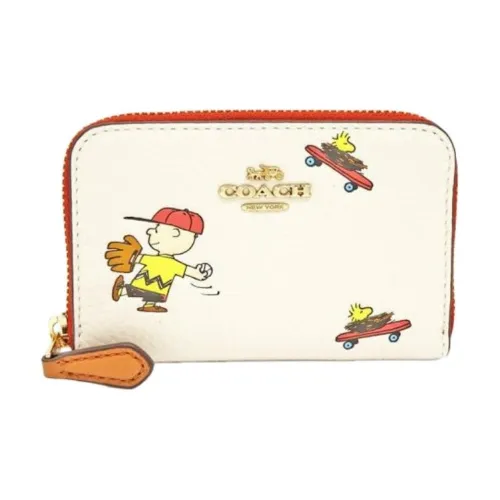 COACH Coin Case Сумка через плечо для монет кожа средний размер женский с принтом белый