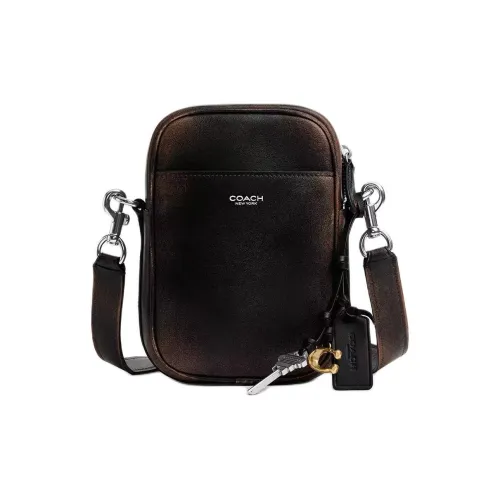 COACH Hitch Кожа Сумка через плечо Мини Мужская Коричневая