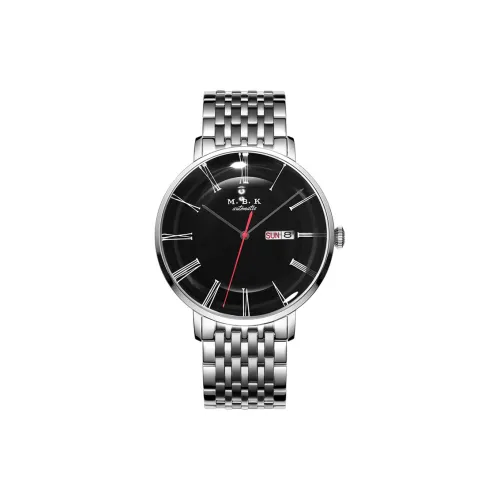 MBK STAR COLLECTION Механический механизм ремешок из нержавеющей стали мужские часы белый циферблат