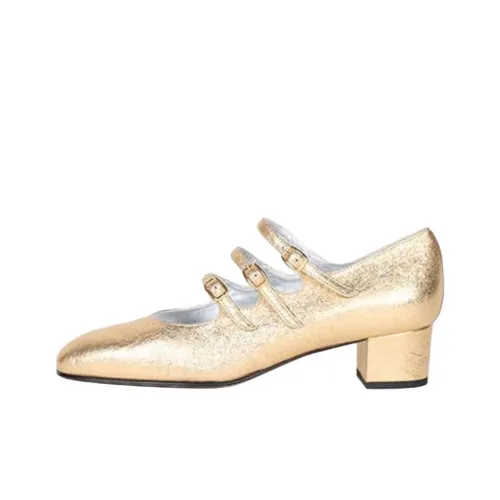 Carel Kina Грубый каблук Туфли Мэри Джейн 4CM Женские Золотой