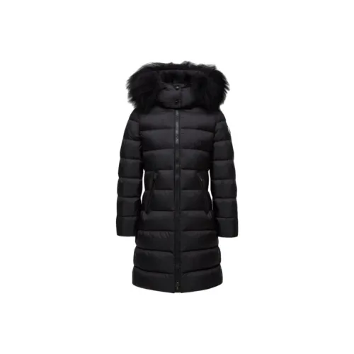Moncler Пуховик Abelle с капюшоном утепленный овчиной для детей 3-7 лет