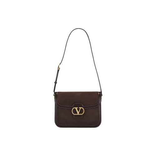 Valentino Garavani Замшевая сумка через плечо женская темно-коричневая