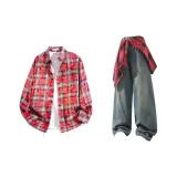 Washed Red + Vintage Blue Pants + Red Flap Skirt  
Промытый Красный + Винтаж Синий Брюки + Красная Юбка с откидной крышкой