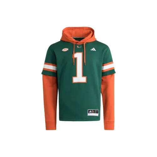 Adidas Hurricanes Miami FOOTBALL JERSEY Hoodie Футбол Джерси Мужской Темно-зеленый