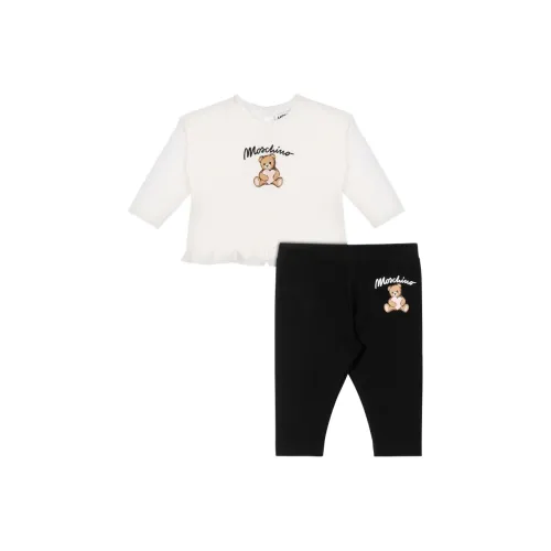 MOSCHINO Повседневная спортивная одежда Тедди Хлопок Джерси T Рубашка And Леггинсы Комплект из 2 предметов для малышей и детей дошкольного возраста