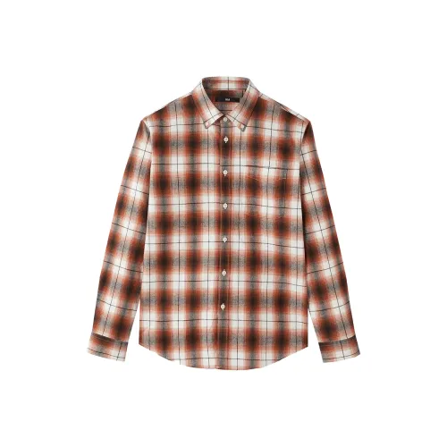 HLA Светло-оранжевая рубашка в клетку B2 для мужчин