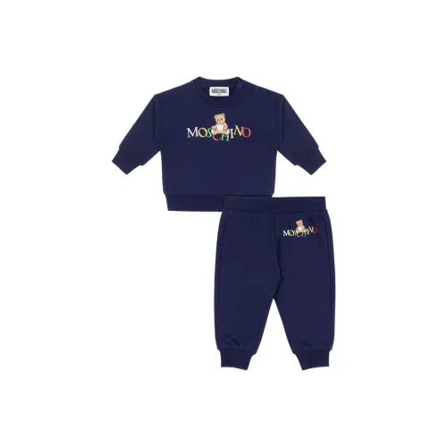 MOSCHINO Повседневная спортивная одежда с принтом хлопок флис тренировочные брюки костюм 2 предмета комплект для малышей и детей дошкольного возраста