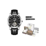 Кожаный ремень, черный циферблат [включает кожаный ремень]