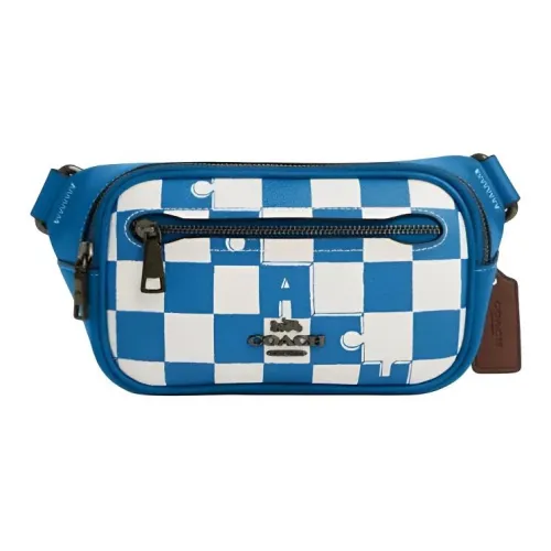 COACH Elias Коровья кожа с искусственной кожей слинг-сумка поясная сумка мини мужская корона синий и мел