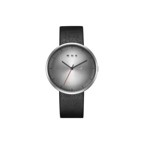MBK Механический механизм кожаный ремешок часы для мужчин серый циферблат