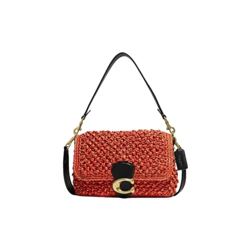 COACH Tabby Кожа Сумка через плечо Большая Женская Розовая Красная и Черная