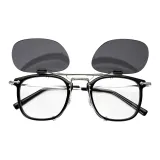 Чёрный Серебряный + с флип-кнопкой накладные линзы