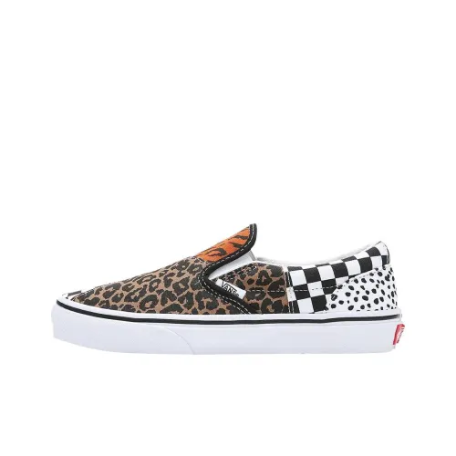 Vans CLASSIC Slip-On Скейтборд Кроссовки Мужские Коричневый Белый Черный