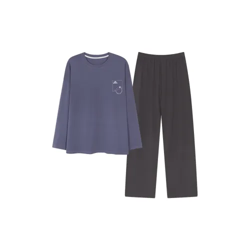 MADALLO Пыльно-синий мужской пижамный комплект