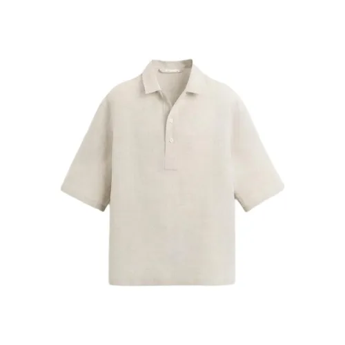ZARA Light Beige Men's Polo Shirt ZARA Светлый Бежевый Мужская Поло Рубашка