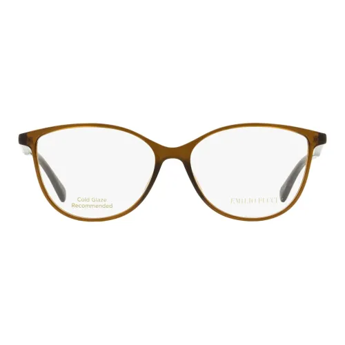 EMILIO PUCCI Пластик Овал Оправы для очков Женские Коричневый
