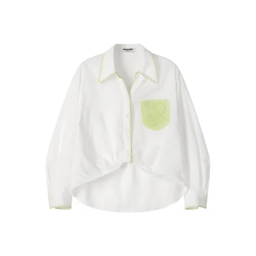 BEIQIANNI Экрю Женские Рубашки