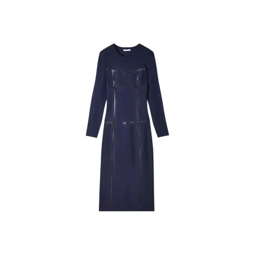 Patrizia Pepe FW25 Длинное Платье с Длинными Рукавами Женское