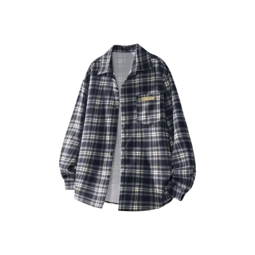 HOKLV Темно-синие унисекс рубашки