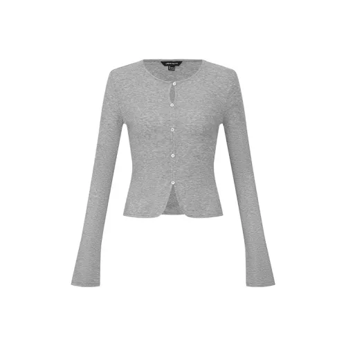 URBAN REVIVO Светлый Меланж Серый Женские T-Рубашки