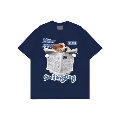 PAOPAOXIANJING Темно-синяя унисекс футболка T-рубашка