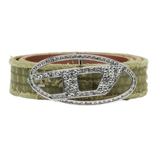 DIESEL Ткань Ремень Унисекс Зеленый 4,4CM