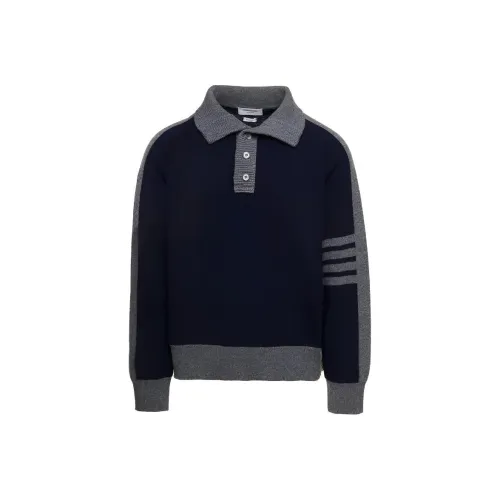 THOM BROWNE THOM BROWNE FW23 Early Autumn Collection Синие Мужские Свитера