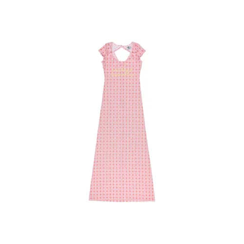 SCULPTOR Название товара Необычный Check Maxi Dress Короткий рукав Платье Женское