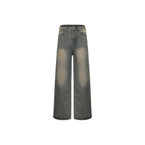 GROTEQUEL Винтажные синие унисекс джинсы