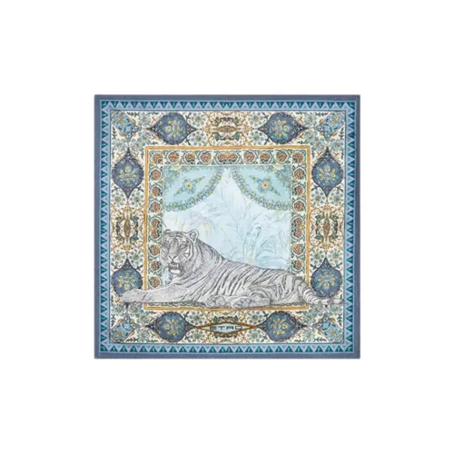 ETRO Шарфы из шелка тутового дерева Унисекс Синий